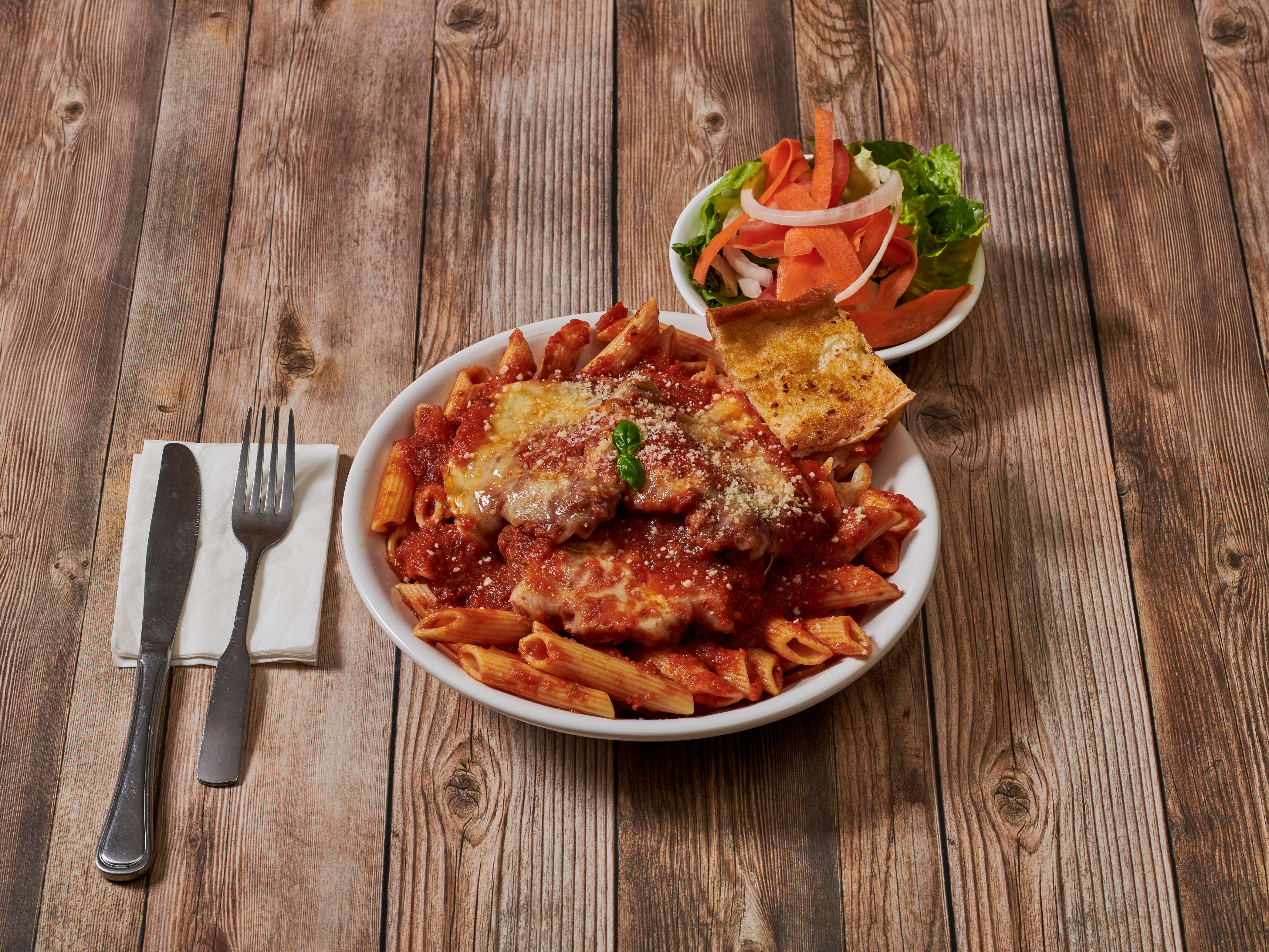 Order Chicken Parmigiana food online from Pizza Grill store, Hastings on Hudson on bringmethat.com