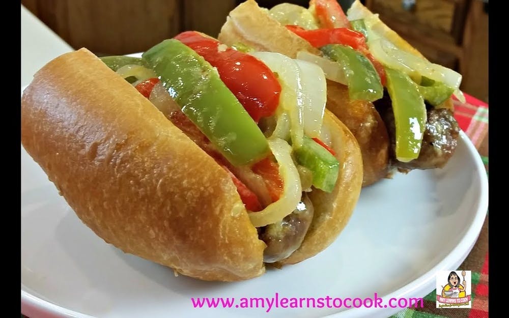Order Sausage with Peppers & Onions Sub - 7" food online from Pino's Pizzeria store, Easton on bringmethat.com