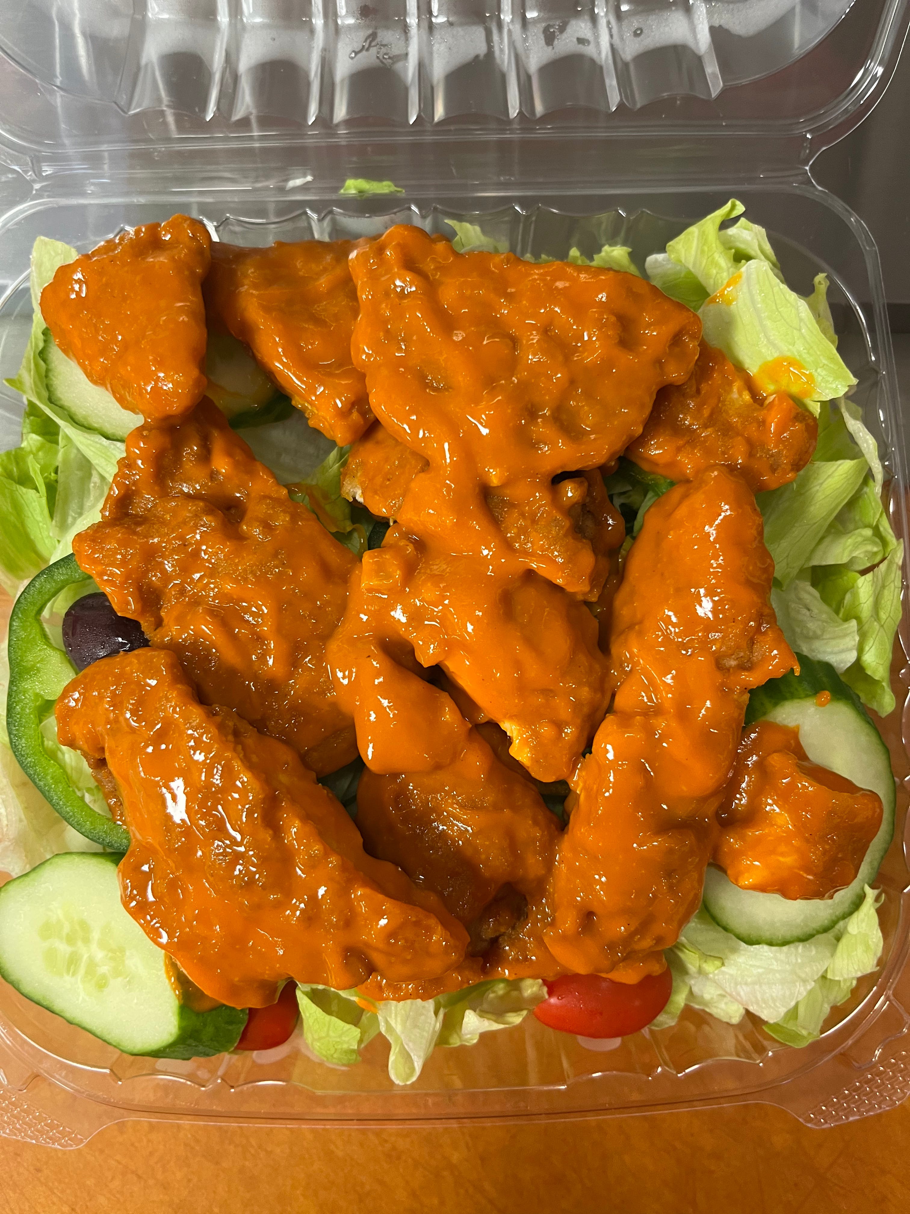 Order Buffalo Finger Salad - Salad food online from Phillip's Roast Beef & Pizza store, Rowley on bringmethat.com