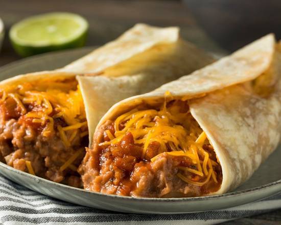 Order Bean & Cheese Burrito food online from Vegetarian Mexican Lounge store, Richardson on bringmethat.com