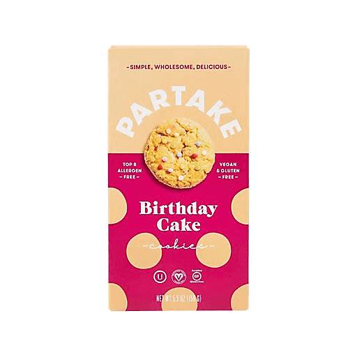 Order Partake Foods Crunchy Birthday Cake Cookies (5.5 OZ) 134183 food online from Bevmo! store, Albany on bringmethat.com