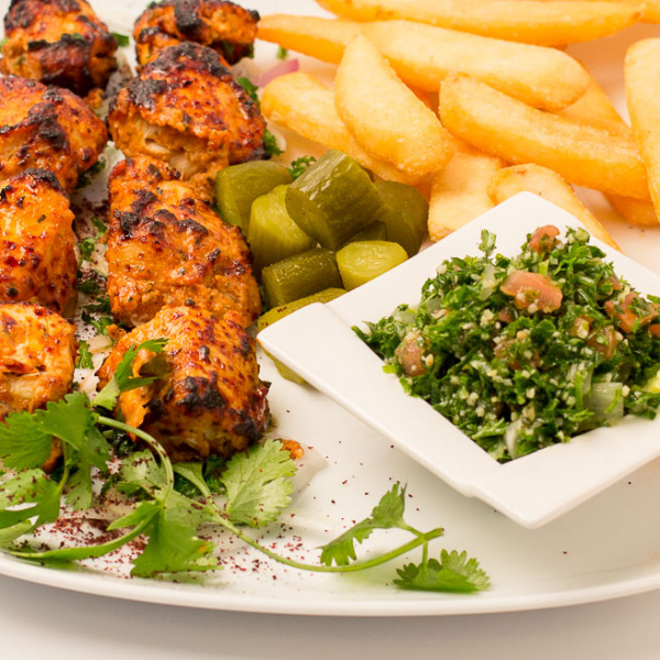 Order M5. Chicken Tikka Kabob food online from Zamani Grill store, Conroe on bringmethat.com
