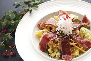 Order Pepper Tuna Tataki Salad food online from Ten Asian Bistro store, Trumbull on bringmethat.com