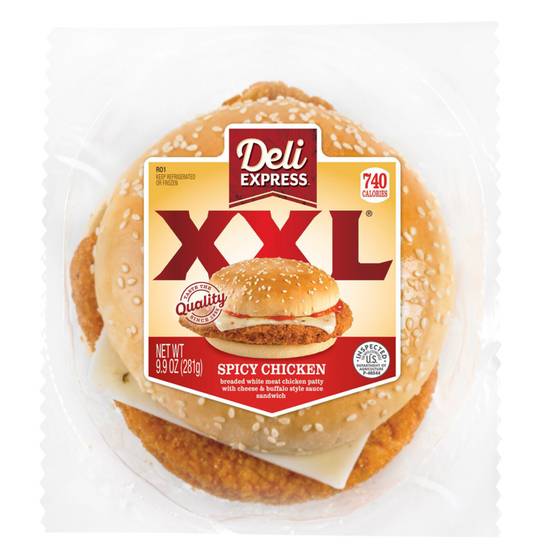 Order Deli Express Spicy Chicken XXL Sandwich 9.9oz food online from Drinks At Your Door by Gopuff store, Santa Maria on bringmethat.com