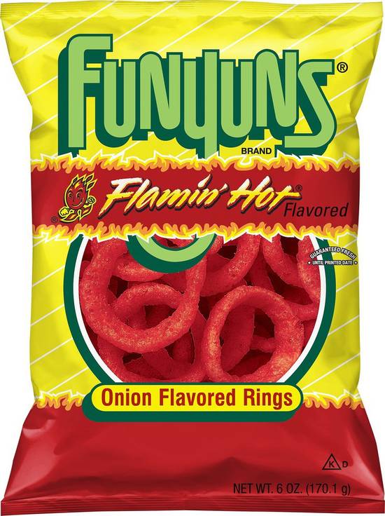Order Funyuns Onion Rings Flamin Hot Flavored (6 oz) food online from Rite Aid store, Yamhill County on bringmethat.com