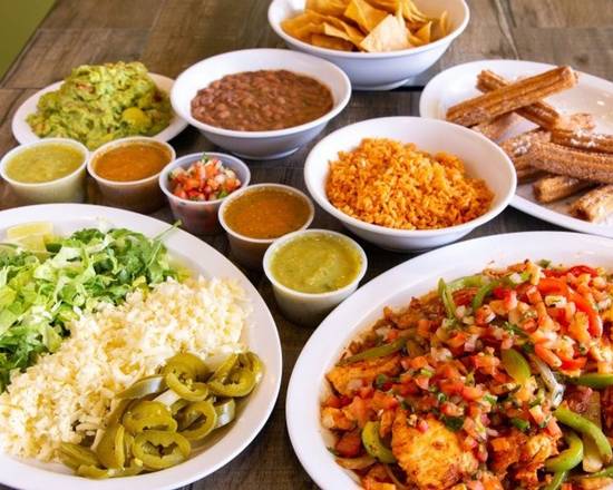 Order Fajita Family Platter (Includes Churros) food online from Benny's Tacos & Chicken Rotisserie - Culver City store, Los Angeles on bringmethat.com