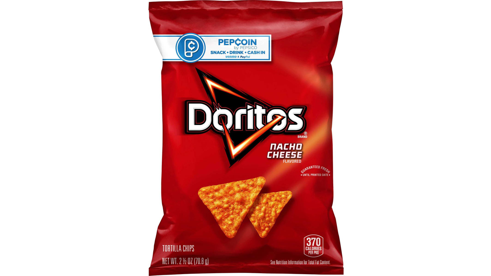 Order Doritos Nacho Cheese Tortilla Chips, 2.5 Ounce -- 1 each food online from Lula Convenience Store store, Evesham on bringmethat.com