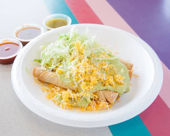Order Five Rolled Tacos food online from Rancherito's Mexican Food store, Taylorsville on bringmethat.com