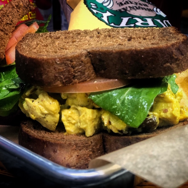 Order Curry Chicken Salad Sandwich - served cold food online from Our Happy Place Cafe store, Corona on bringmethat.com