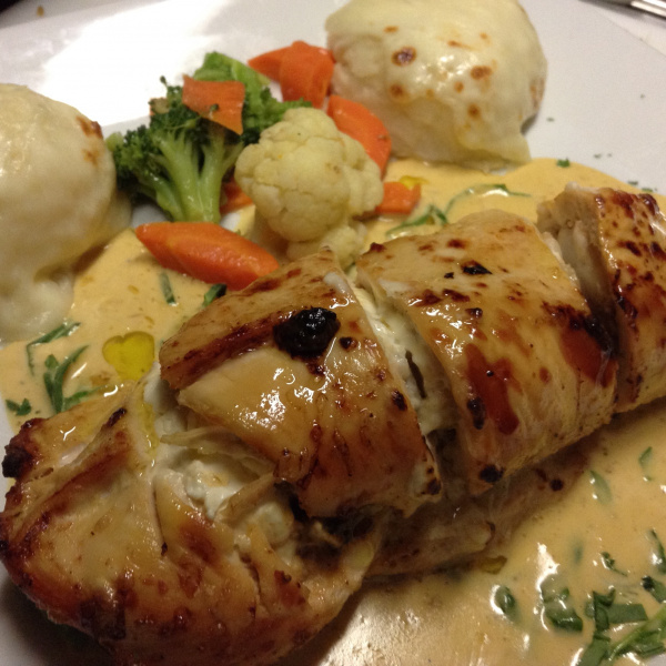 Order Chicken Breast Stuffed with Sweet Plantains food online from Guadalupe Restaurant store, New York on bringmethat.com