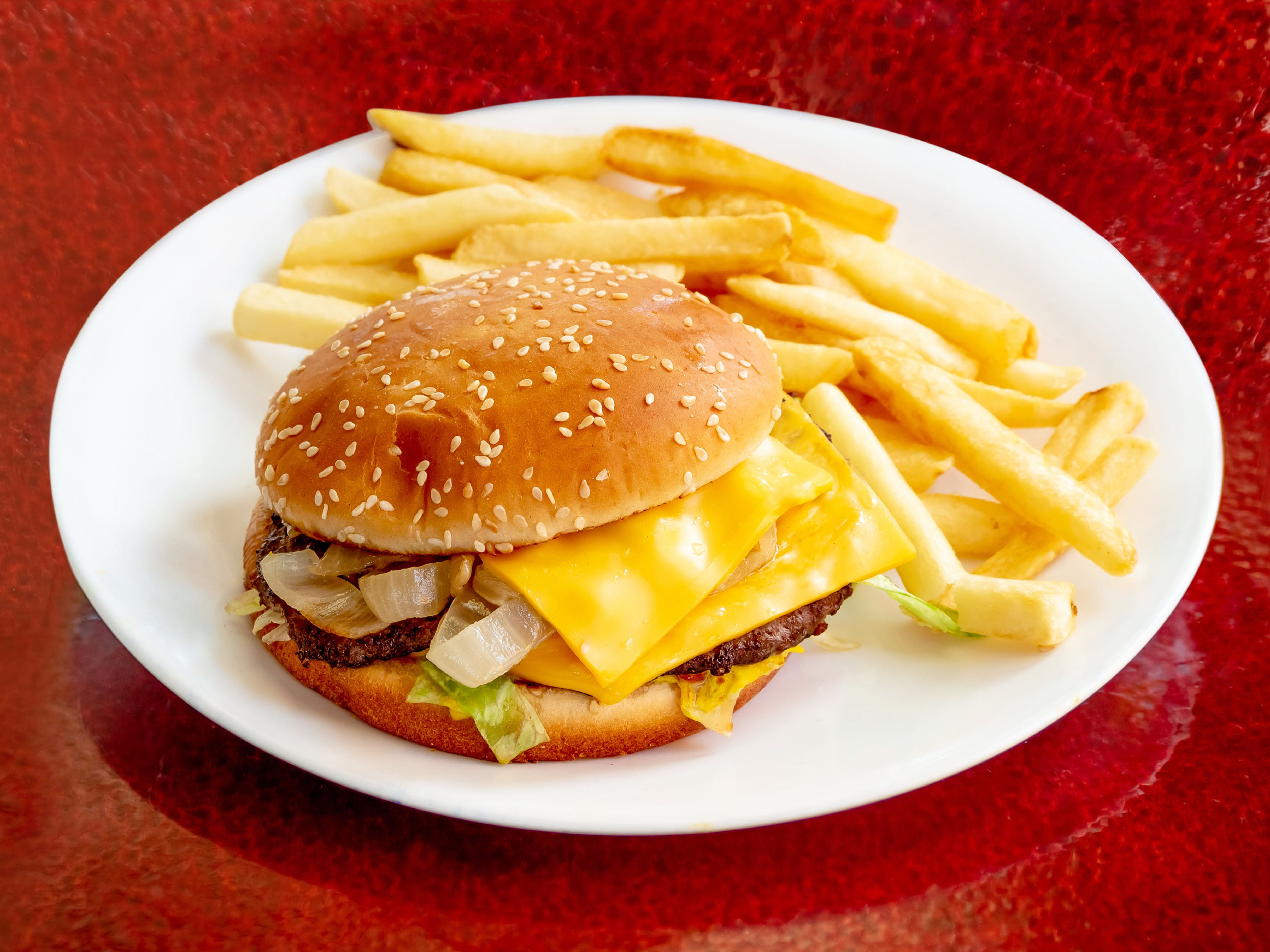 Order Double Cheeseburger food online from Donald's Famous Hot Dogs store, Chicago on bringmethat.com