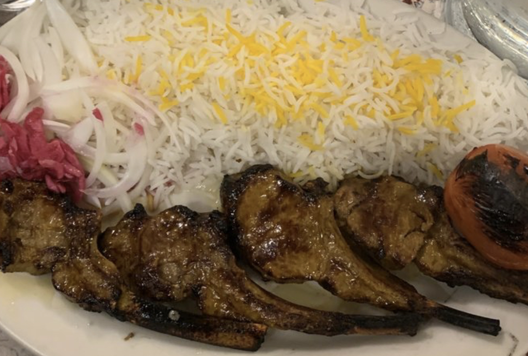 Order Mashad Sheshlik Kabob with Rice food online from Stone Stew store, San Jose on bringmethat.com