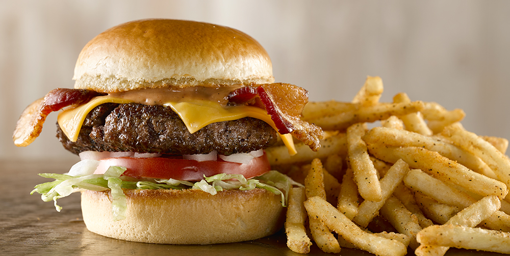 Order 32. Deluxe Cheeseburger with Fries food online from Sal's NY Pizza store, Newport News on bringmethat.com