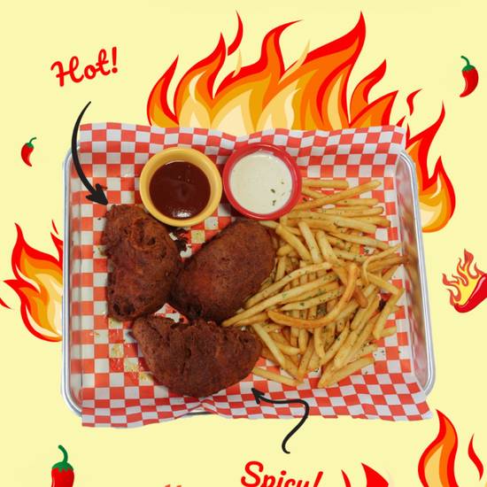 Order Spicy Tenders with Fries food online from Green Leaves Vegan store, Los Angeles on bringmethat.com