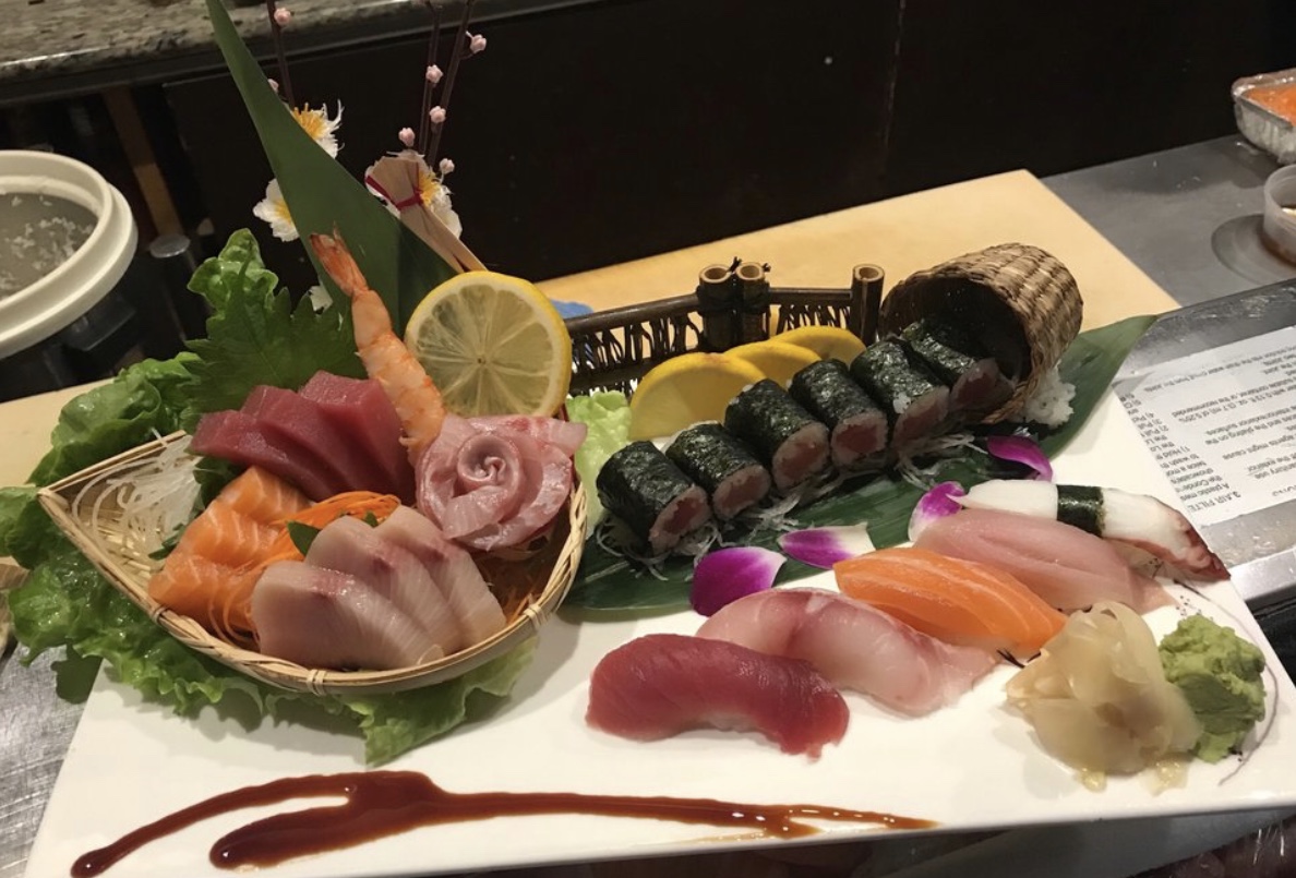 Order 5. Sushi and Sashimi Combo food online from Mt Fuji Hibachi & Sushi Bar store, Denver on bringmethat.com