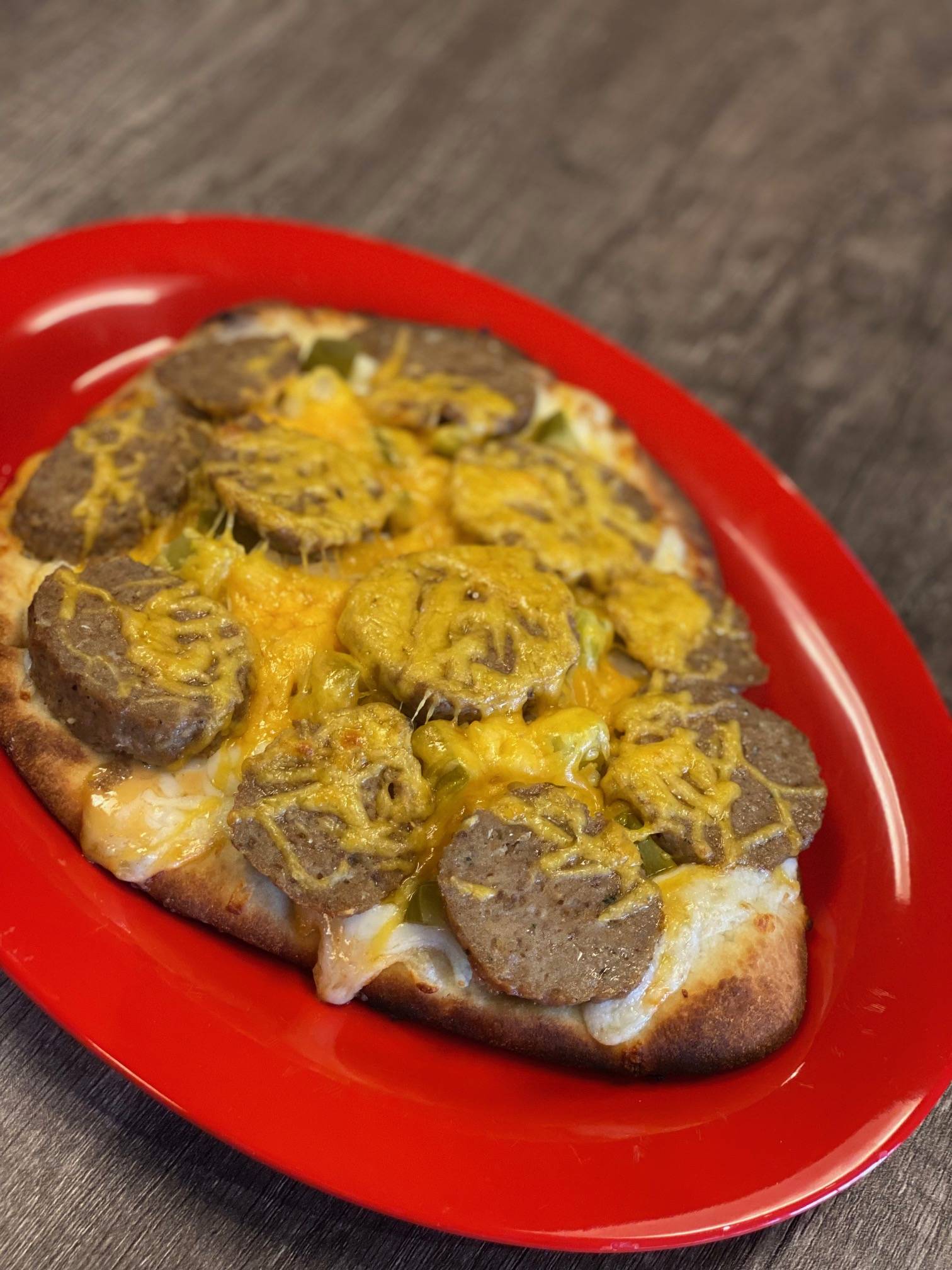 Order Cheeseburger Flatbread food online from WILDFIRE store, WEBB CITY on bringmethat.com