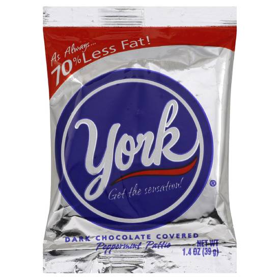 Order York Peppermint Pattie Dark Chocolate Covered (1.4 oz) food online from Rite Aid store, Yamhill County on bringmethat.com