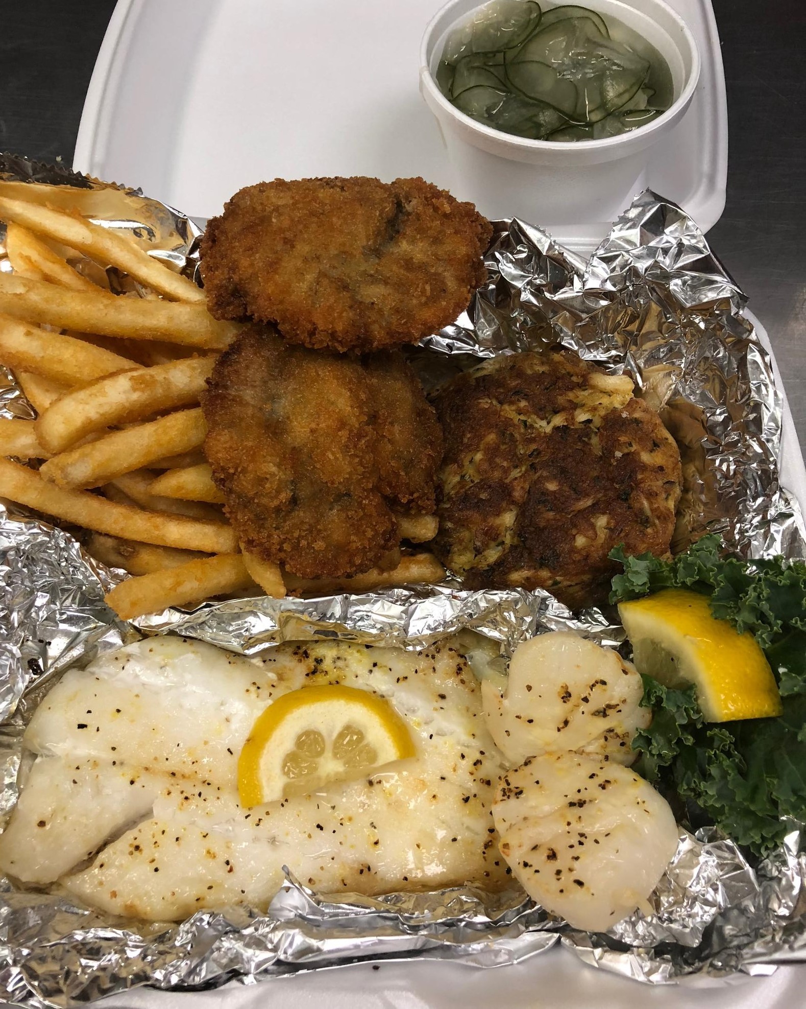 Order Captain's Catch Platter food online from Waterman Pride Seafood store, Nottingham on bringmethat.com