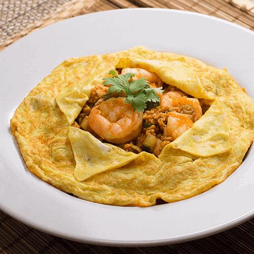 Order 105. Khai Yat Sai food online from Garnjana Thai Restaurant store, Fredericksburg on bringmethat.com