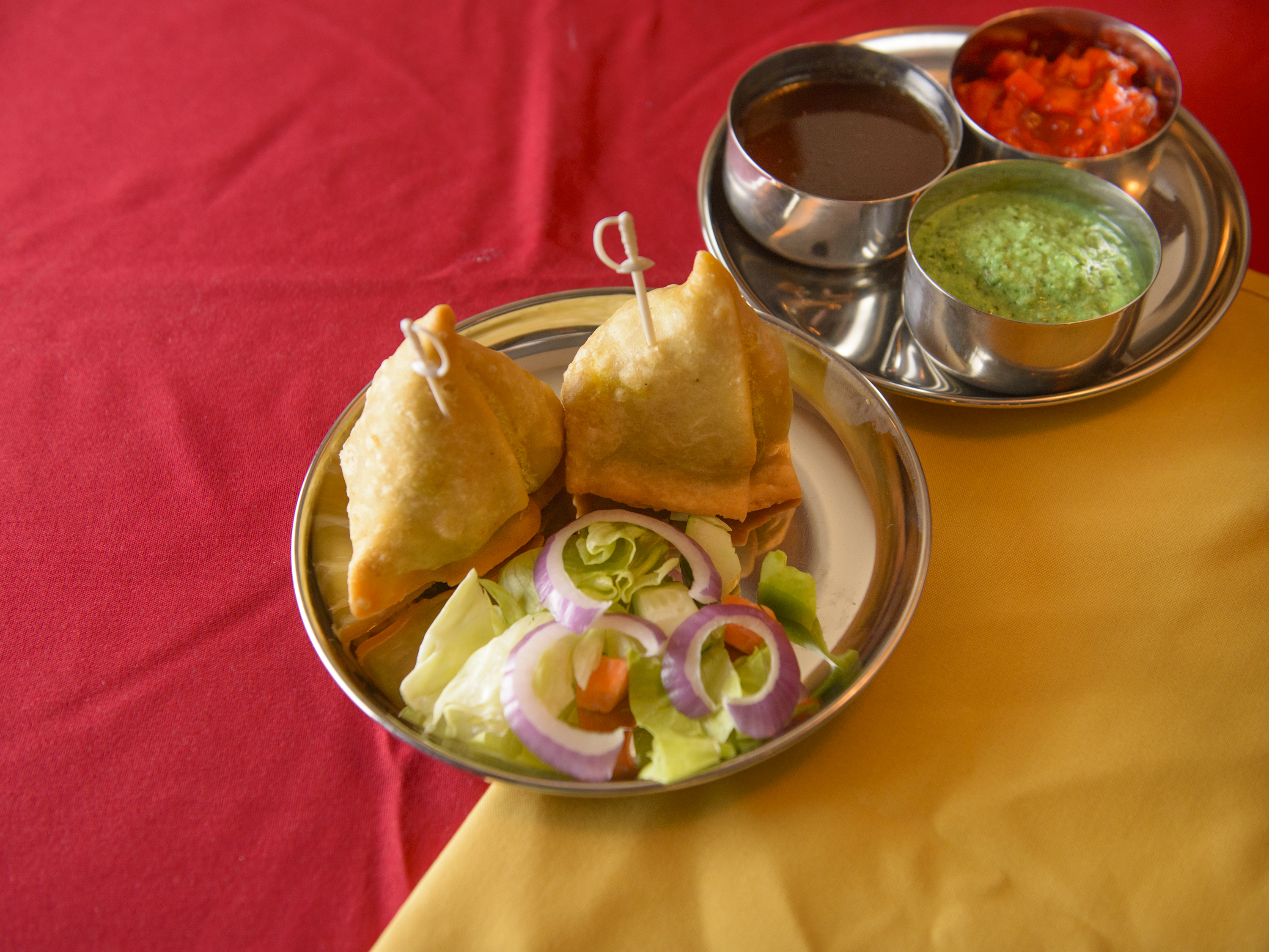 Order 2 Pieces Vegetarian Samosa food online from House Of Tandoor store, Newton Center on bringmethat.com