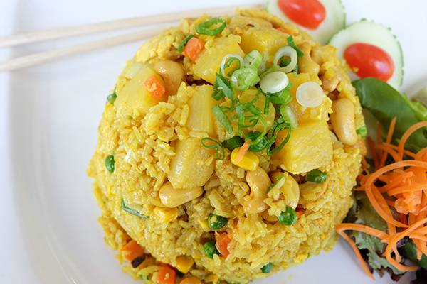 Order Pineapple Chicken Fried Rice food online from Roodle Rice & Noodle Bar store, Wallingford on bringmethat.com