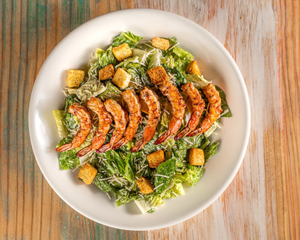 Order Caesar Salad with Shrimp food online from Willie's Grill & Icehouse store, Jersey Village on bringmethat.com