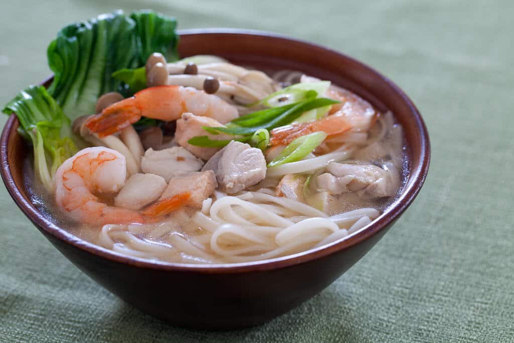 Order 1. Seafood Shoyu Ramen food online from Blue Fuji Organic Restaurant store, Medford on bringmethat.com