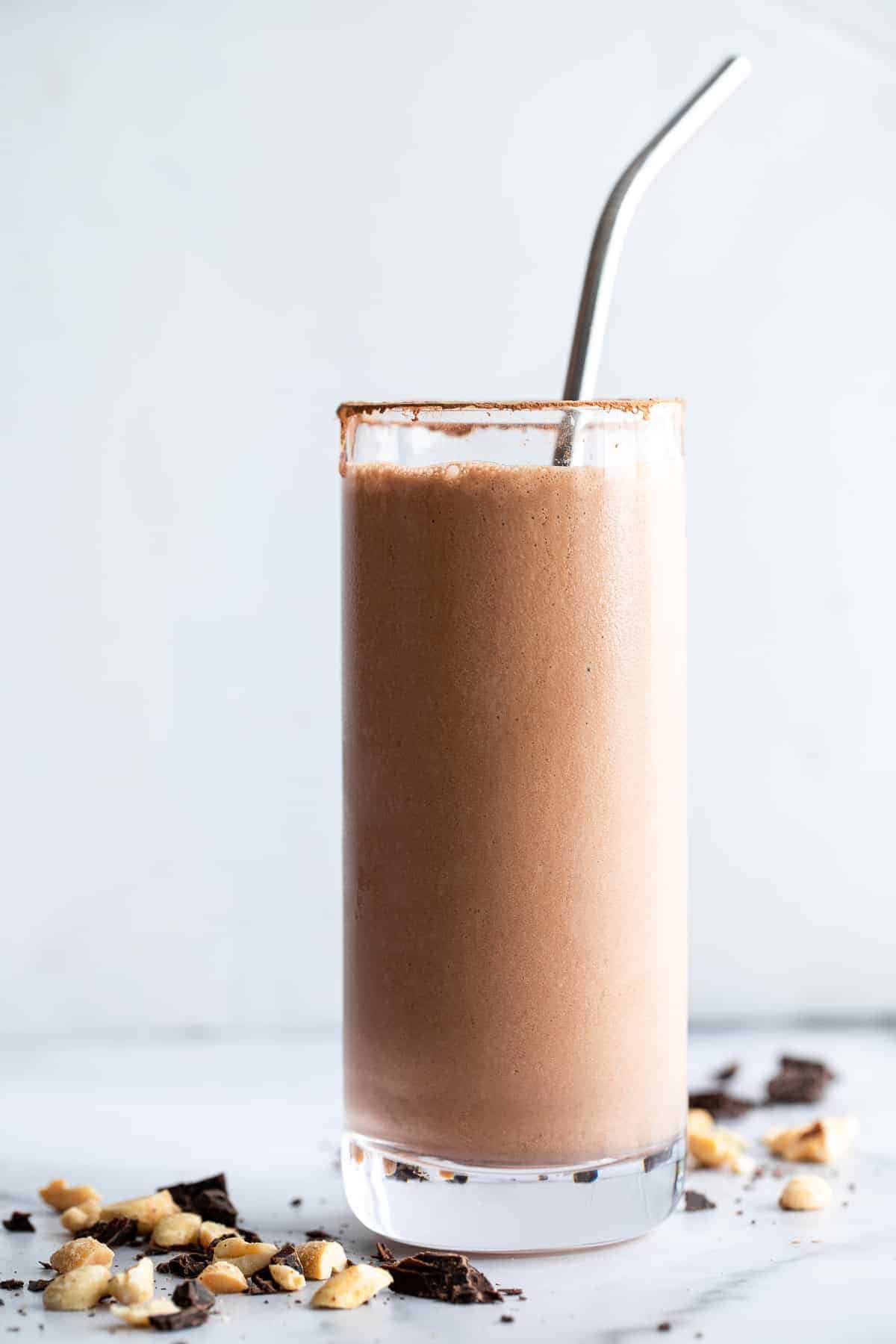 Order Chocolate Peanut Butter Banana Protein Smoothie food online from Tastefully Yours Cafe store, Coraopolis on bringmethat.com