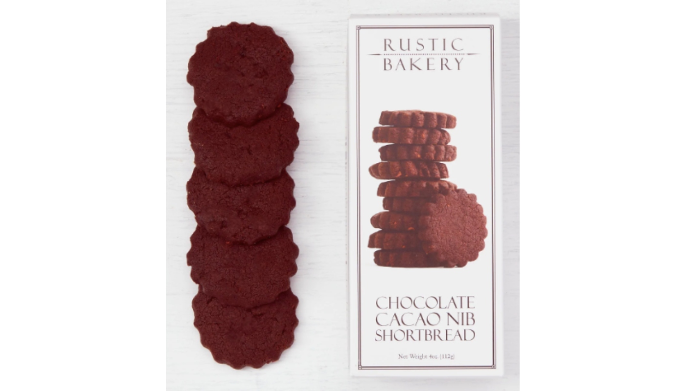 Order Rustic Bakery Shortbread Cookies - Chocolate Cacao Nib food online from Fine Chocolate Club store, San Francisco on bringmethat.com