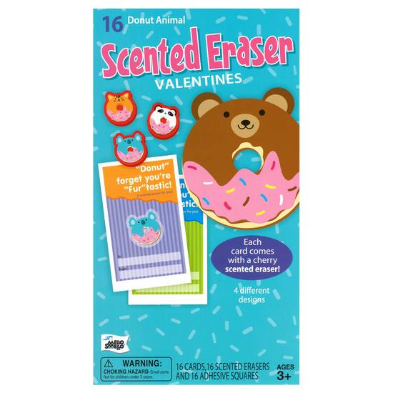 Order Mello Smello Donut Animal Scented Eraser Valentine Card Kit food online from Cvs store, WILLIMANTIC on bringmethat.com