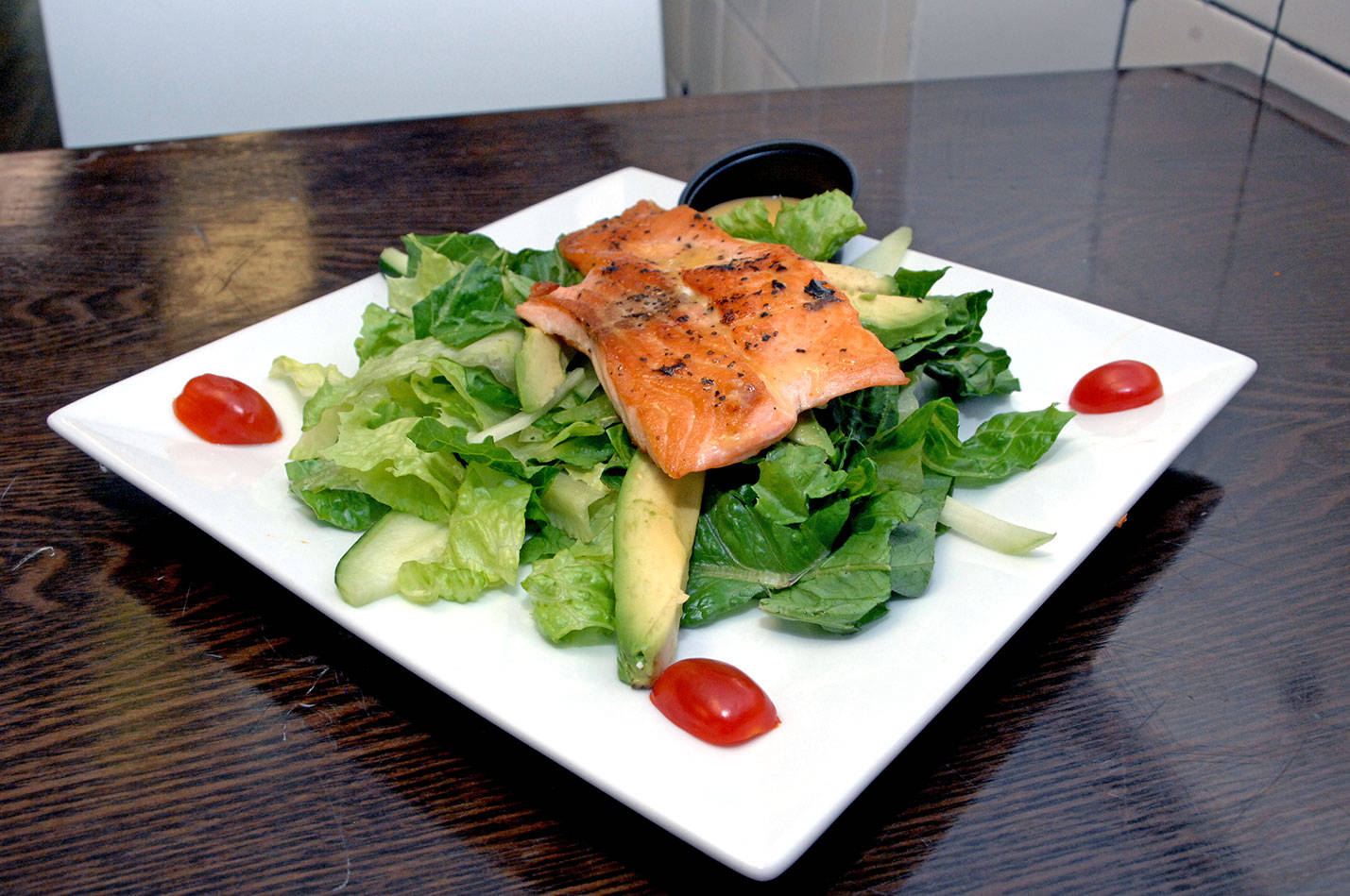 Order Avocado Salmon Salad food online from Tepe Kitchen store, White Plains on bringmethat.com