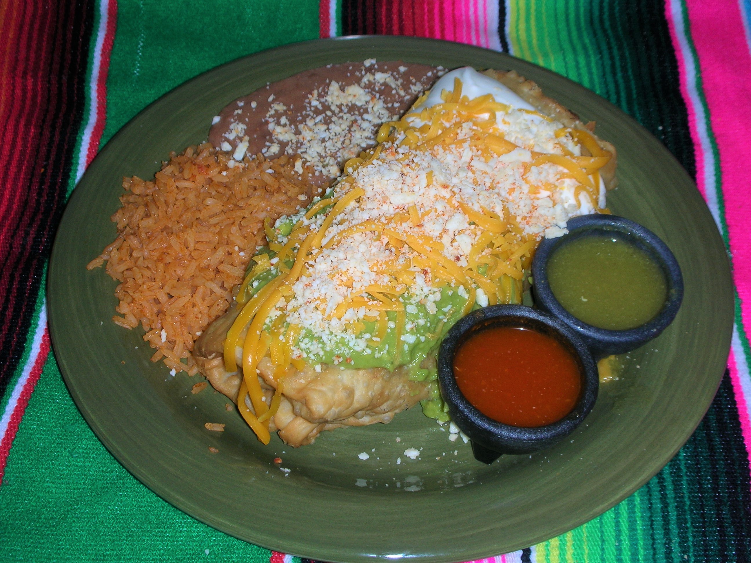 Order 19. Chimichanga Combo Plate food online from El Compadre Taco Shop store, El Cajon on bringmethat.com