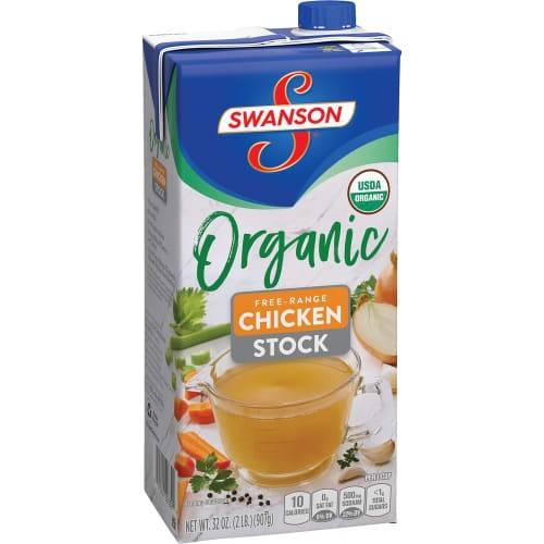 Order Swanson · Organic Free-Range Chicken Stock (32 oz) food online from Tom Thumb Express store, Grapevine on bringmethat.com