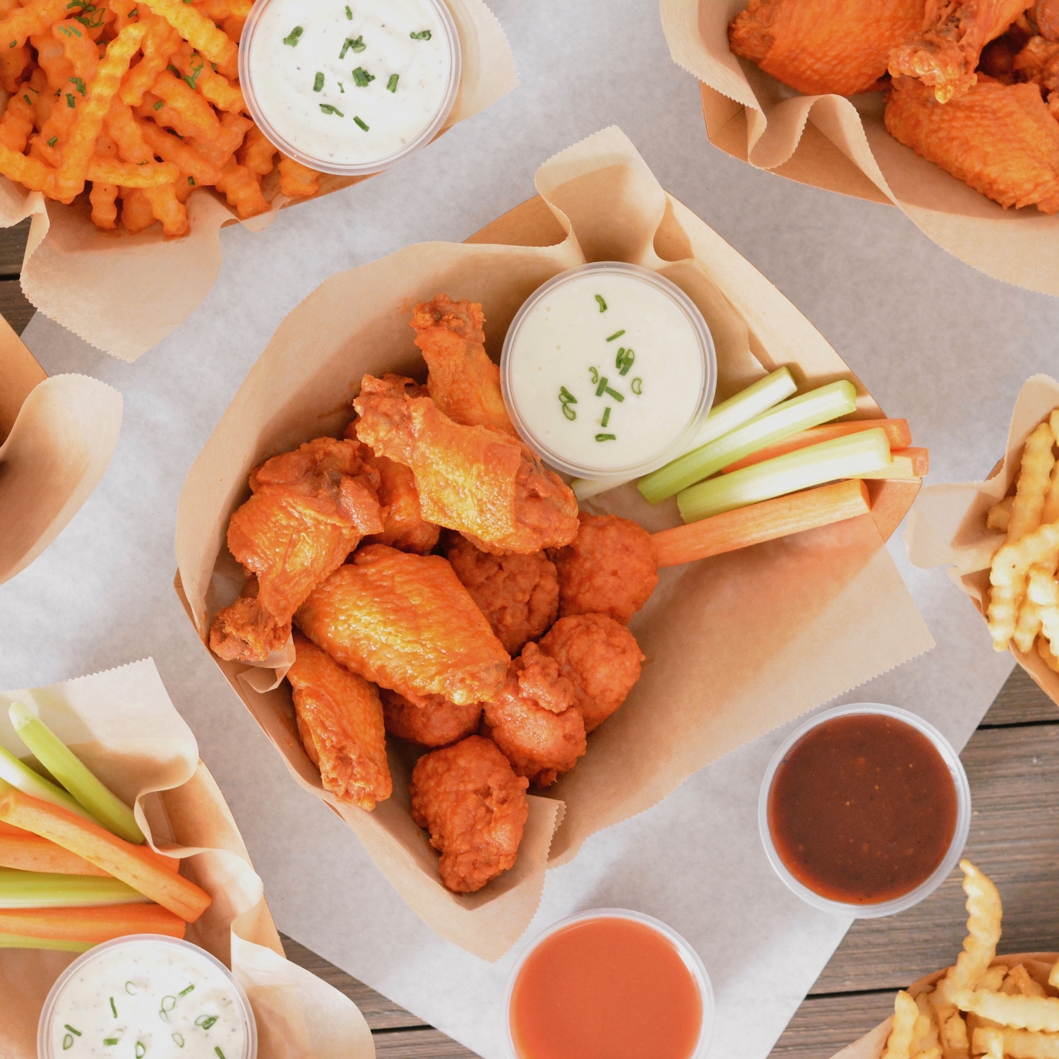Order 30 Crispy Boneless Wings Party Box food online from Wildcard Wings store, Hutto on bringmethat.com