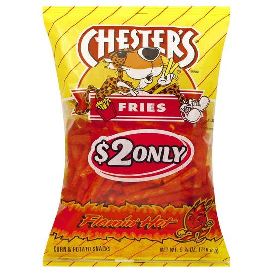 Order Chester's Corn & Potato Snacks Flamin' Hot Flavored Fries (5.25 oz) food online from Rite Aid store, Yamhill County on bringmethat.com