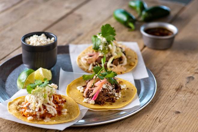 Order Three Tacos food online from Stonefire Grill store, Rancho Cucamonga on bringmethat.com