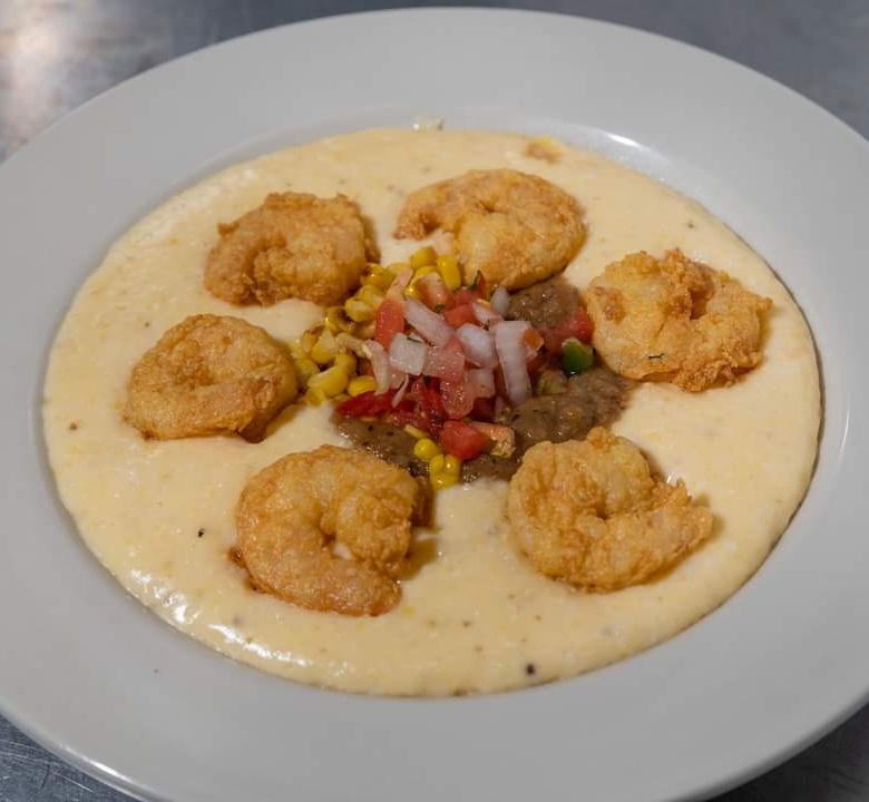 Order JUMBO FRIED SHRIMP & CHEDDAR CHEESE GRITS  food online from West Cobb Diner store, Marietta on bringmethat.com