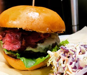 Order Hot Pastrami Burger food online from The Fish And The Hog store, Kamuela on bringmethat.com