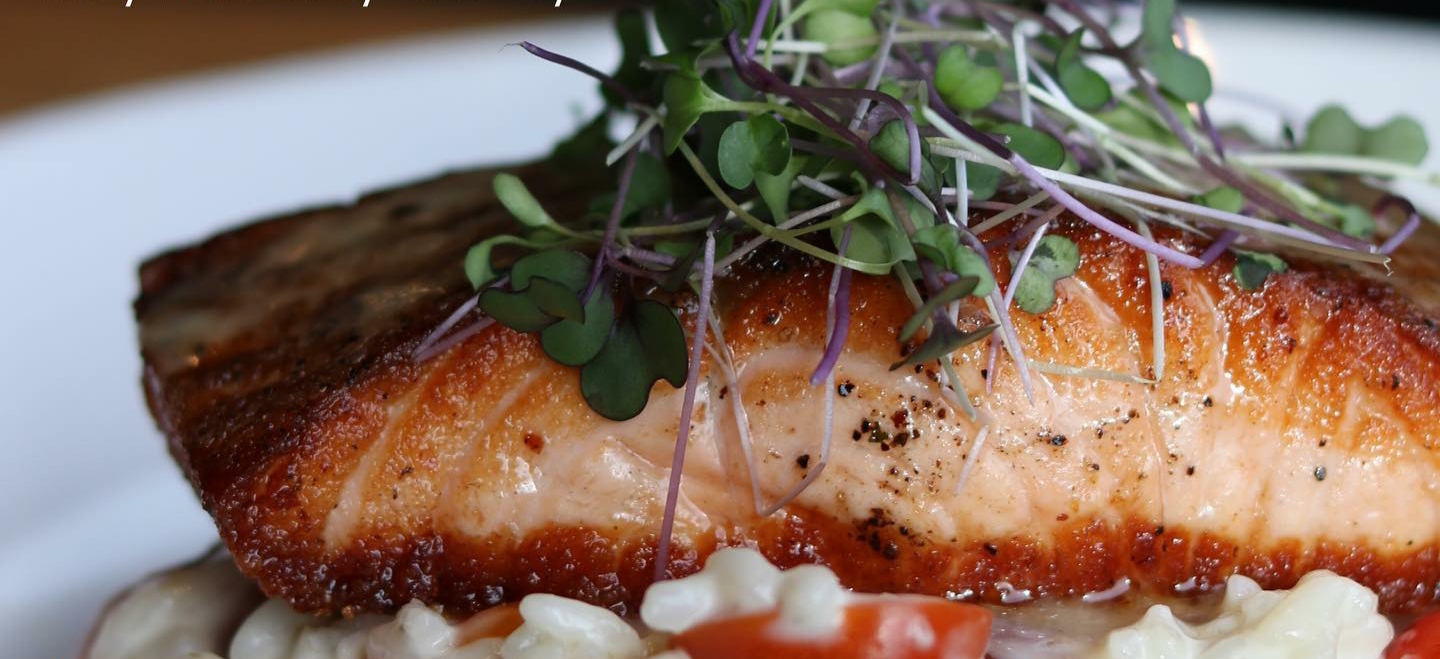 Order Maple Glazed Salmon  food online from District 118 Kitchen And Bar store, Newton Upper Falls on bringmethat.com