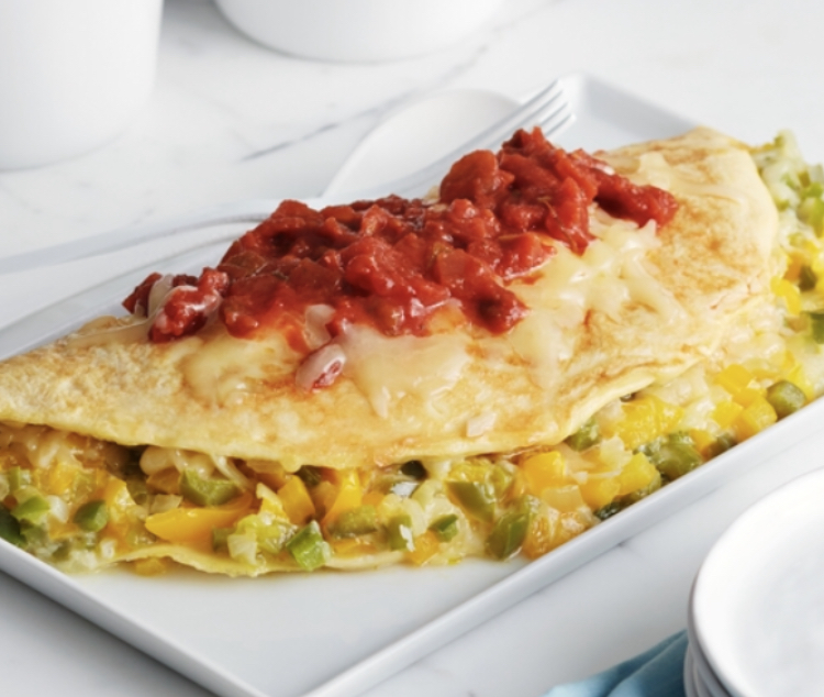 Order Mexican Omelette served with potatoes and toast  food online from Taste Cafe & Grill store, Ozone Park on bringmethat.com
