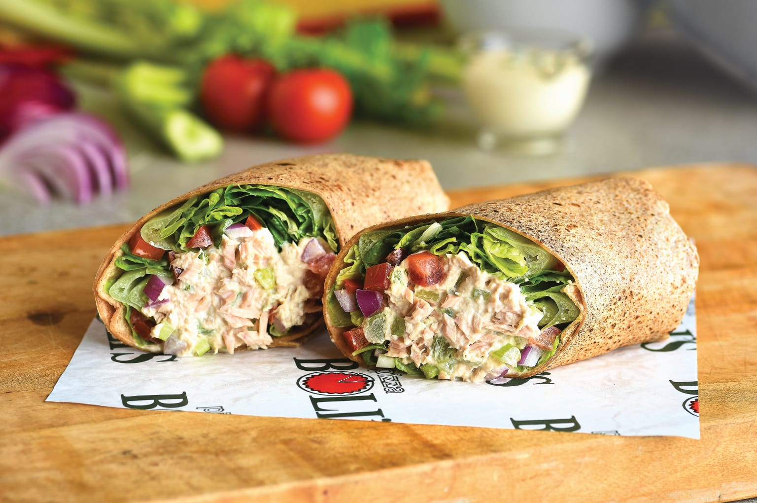 Order Tuna Salad Wrap food online from Pizza Bolis Germantown store, Germantown on bringmethat.com