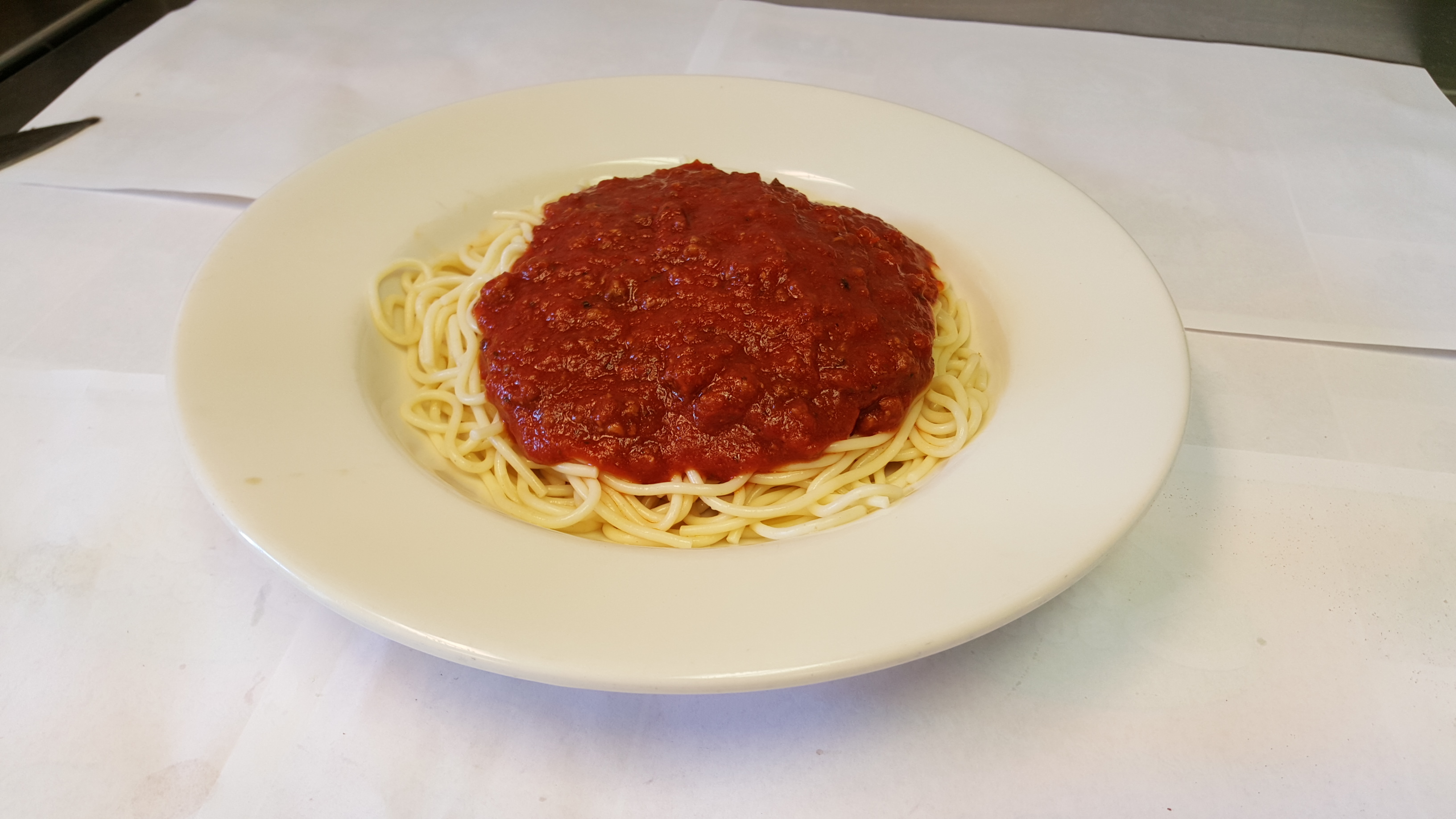 Order Spaghetti food online from Ram Horn Restaurant store, Westland on bringmethat.com