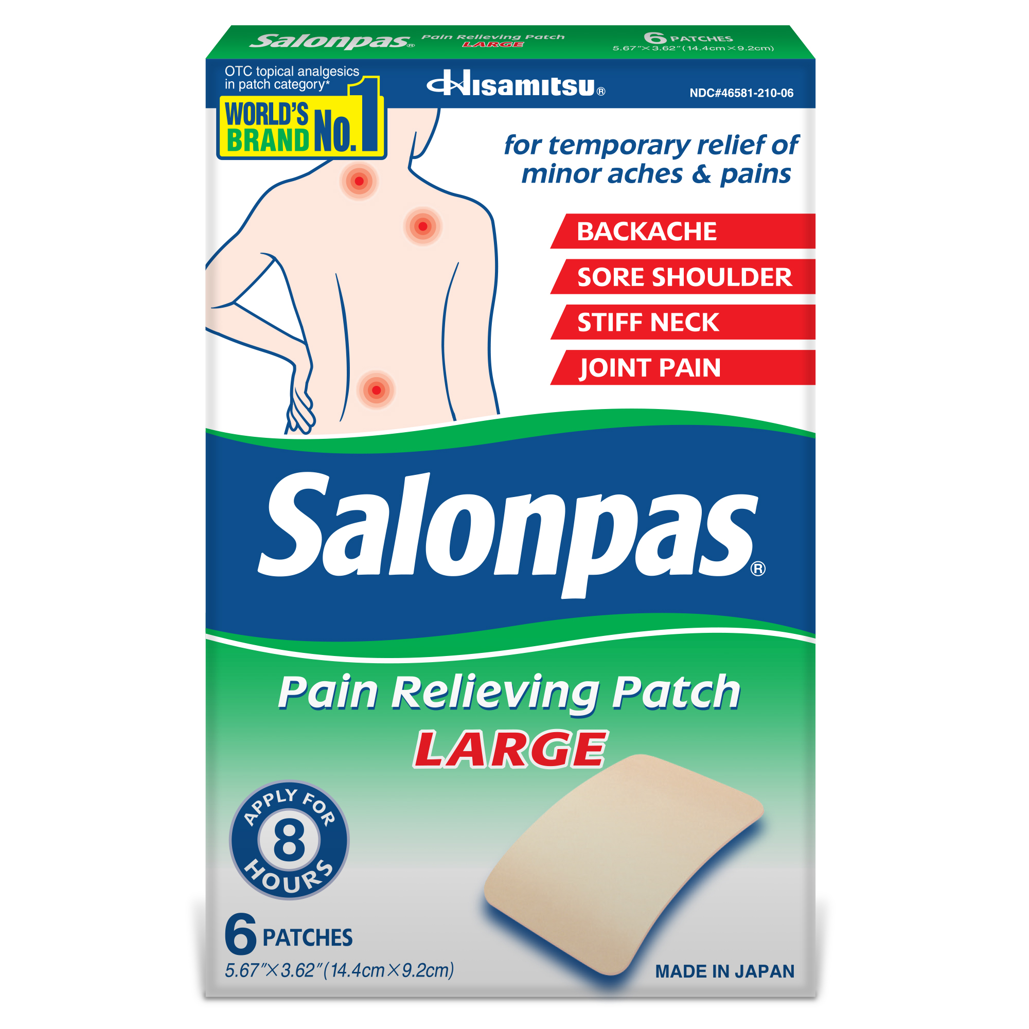Order Salonpas Pain Relieving Patch, Large - 6 ct food online from Rite Aid store, MILLER PLACE on bringmethat.com