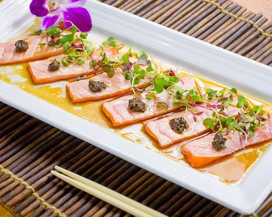 Order Seared Salmon with Truffe Oil (6 Pcs.) food online from Wokcano store, Los Angeles on bringmethat.com