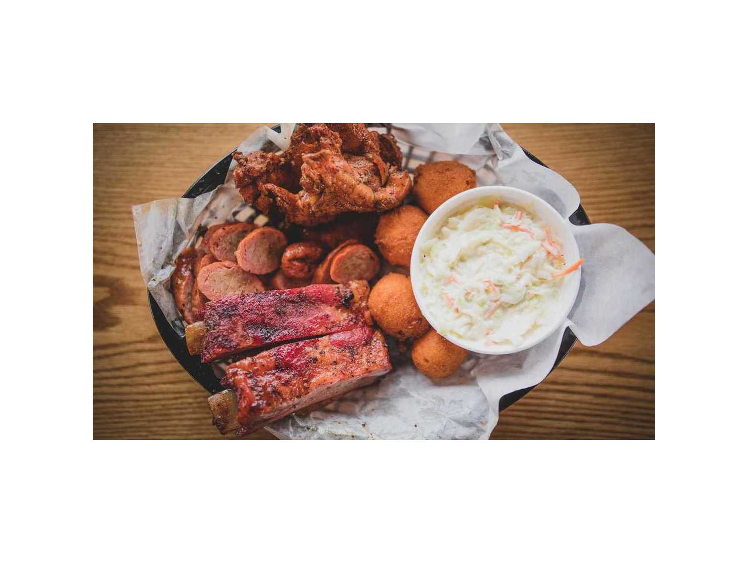 Order 3 Meat Plate food online from R&R BBQ store, Salt Lake City on bringmethat.com