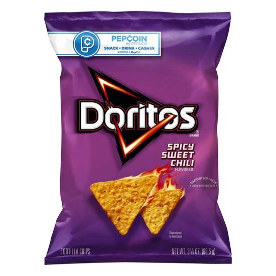 Order Doritos Tortilla Chips Spicy Sweet Chili Flavored (3.125 oz) food online from Rite Aid store, Yamhill County on bringmethat.com
