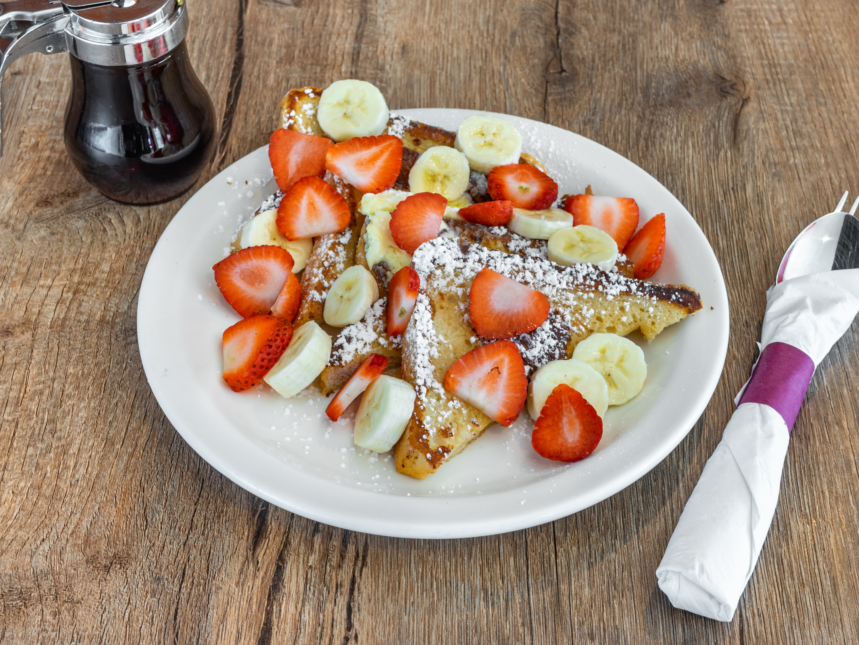 Order French Toast with Fruit food online from Alondra's Cuisine store, Middletown on bringmethat.com