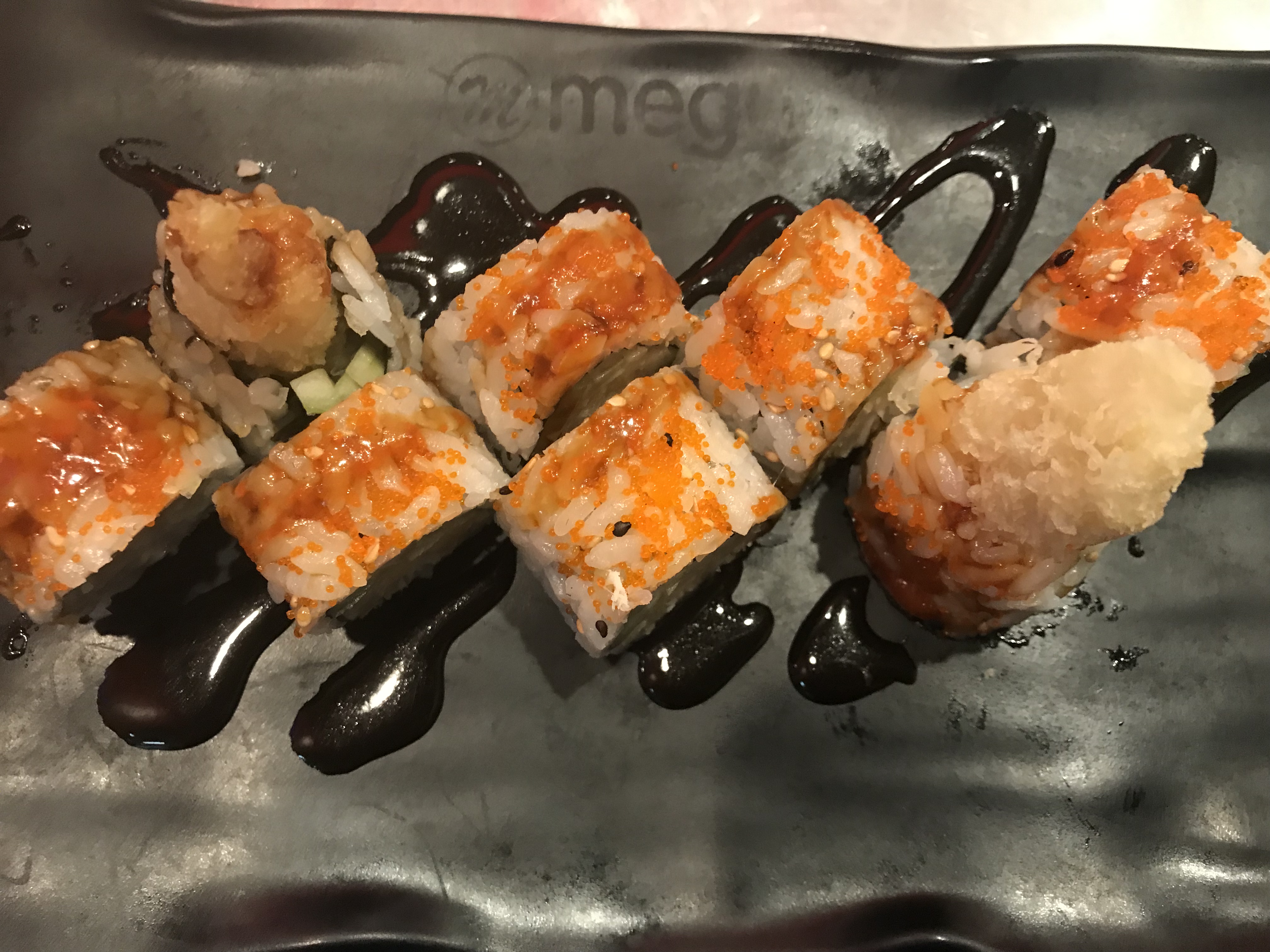 Order Shrimp Tempura Roll food online from Megu Sushi Japanese Cuisine store, Cherry Hill on bringmethat.com