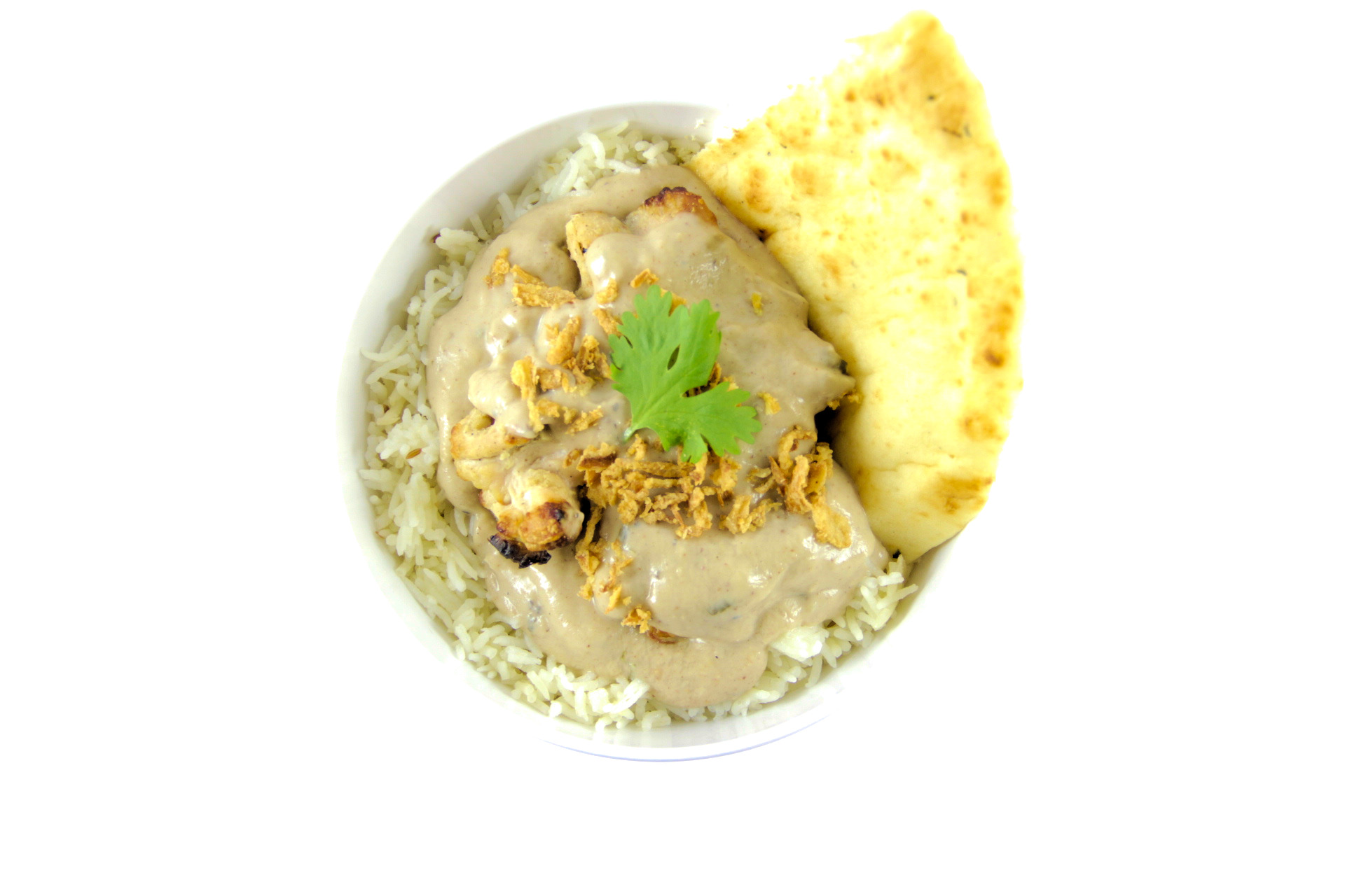 Order Malai White Chicken Bowl food online from Curry In A Hurry store, Omaha on bringmethat.com