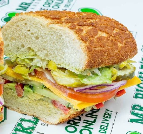 Order Veggie Pestoli food online from Mr. Pickle Sandwich Shop store, Turlock on bringmethat.com